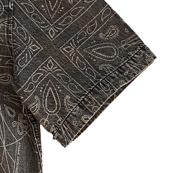 Armani Exchange Shirt Men's Large Regular Fit Short Sleeve Charcoal Paisley NEW - Picture 4 of 13